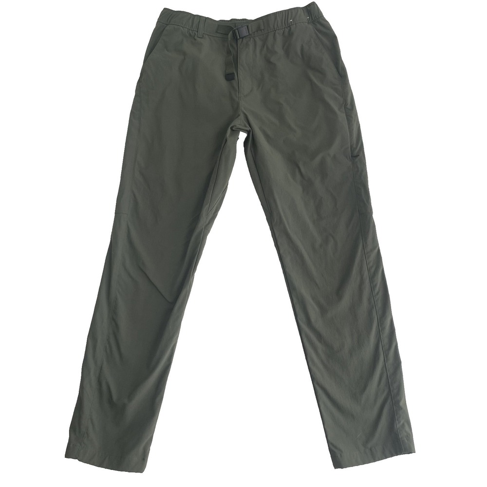 Uniqlo Hiking Pants Men's Sz M Waist 30-33 in. Olive Green Nylon Belted